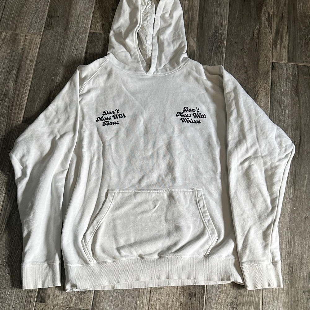 Darc Sport White Hoodie with Black Embroidery XL unisex no stains